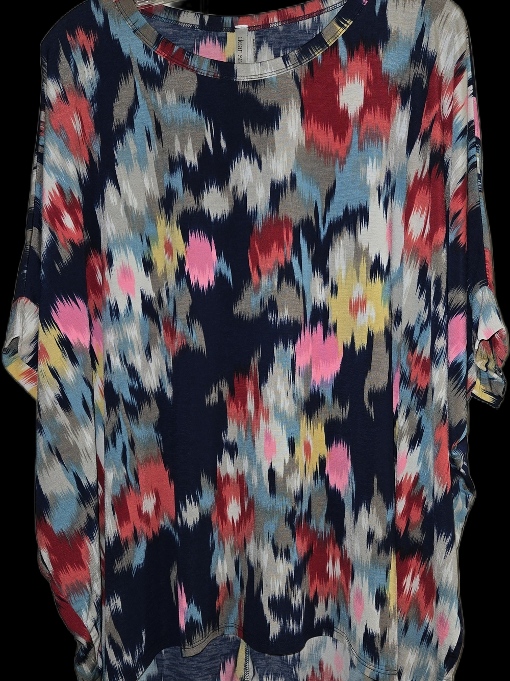 New Dear Scarlett Oversized Navy Multi Essential Tunic Blouse Size Medium - Picture 4 of 5
